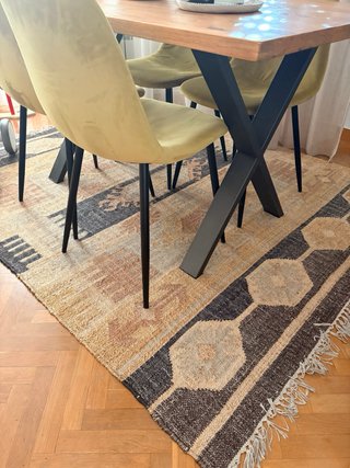 Alfombra 2m x 1.62m Beige Multicolor