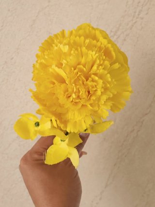 Ramillete Flamenca Rosas y Claveles Amarillo