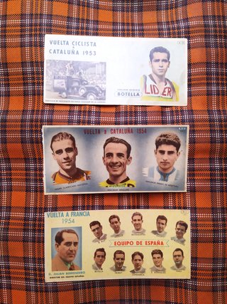 6 cromos Cilismo años 50  Chocolates Batanga