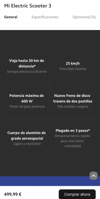 Patinete Xiaomi Mi 3