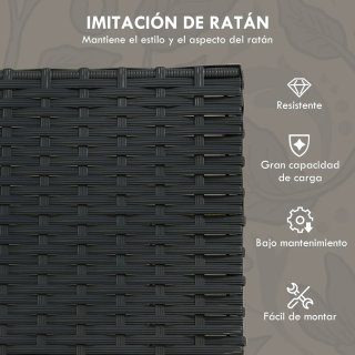 Conjunto Muebles Jardín Ratán Sintético Negro