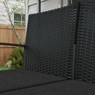 Conjunto Muebles Jardín Ratán Sintético Negro
