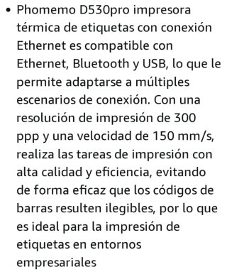 Impresora de Etiquetas Phomemo D530 PRO 300DPI