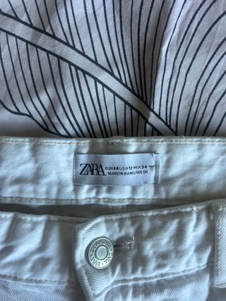 Pantalones vaqueros blancos rectos talla 44