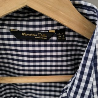 Camisa Vichy azul Massimo Dutti Talla 36