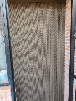 Cortina Puerta Exterior Beige Plástico macizo