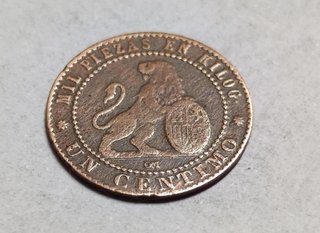 Moneda cobre 1 Céntimo 1870 Gob.Provisional España