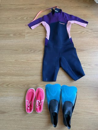 Conjunto neopreno, aletas y escarpines