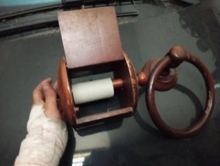 Juego accesorios baño madera