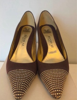 Zapatos Ecoral Talla 37 Chocolate Brillantes