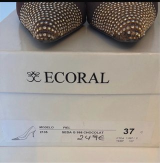 Zapatos Ecoral Talla 37 Chocolate Brillantes