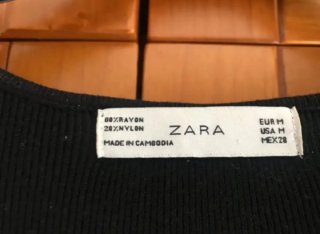 Vestido de punto Zara negro manga larga