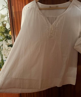 Blusa fresquita blanca mujer