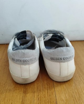 Zapatillas tipo Golden Goose Blancas y Plateadas