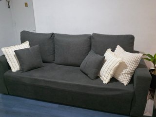 Sofá Cama Gris Tela