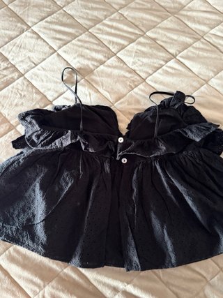 Top Zara volantes negro
