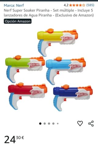 Pack 5 Pistolas Nerf Super Soaker Piranha