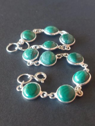 Pulsera Plata 925 con Piedras Verdes