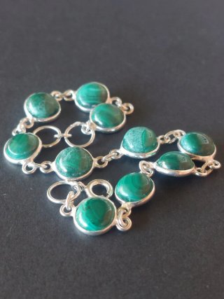 Pulsera Plata 925 con Piedras Verdes