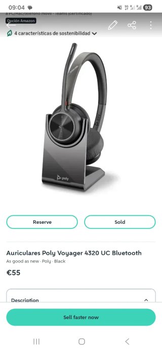 Auriculares Poly Voyager 4320 UC Bluetooth