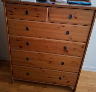 Cómoda de madera con 6 cajones