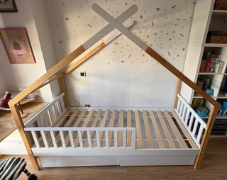Cama Montessori Cabaña Madera 90x190