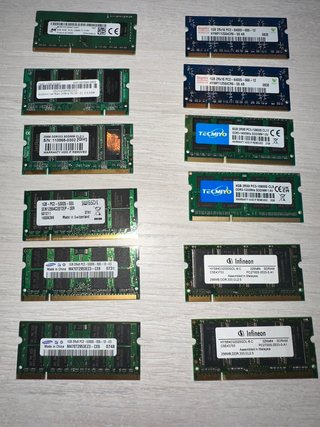 Lote Memorias RAM para portatil