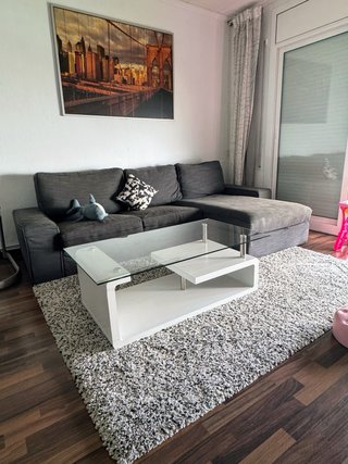 Mesa de centro moderna vidrio y madera