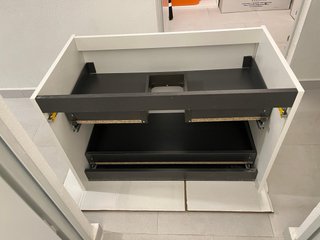 Mueble bajo lavabo Roca blanco y gris, 2 cajones.