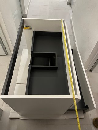 Mueble bajo lavabo Roca blanco y gris, 2 cajones.
