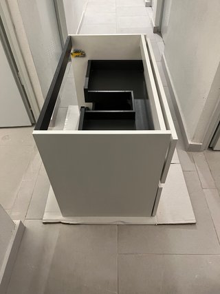 Mueble bajo lavabo Roca blanco y gris, 2 cajones.