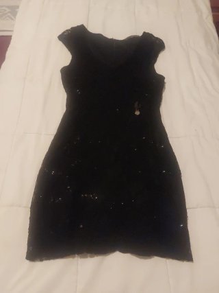 Vestido fiesta Guess lentejuelas negro