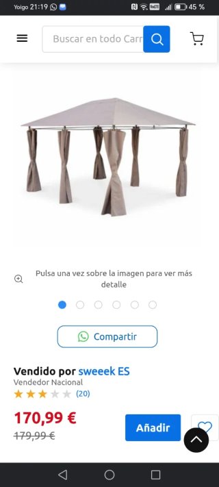 Cenador Plegable Beige y Gris