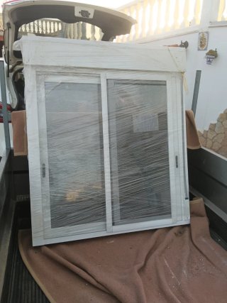 2 Ventanas corredera aluminio lacado blanco  prec