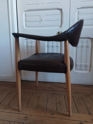 Silla Gamboa Piel y Madera