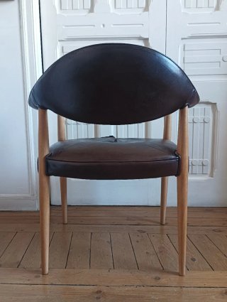 Silla Gamboa Piel y Madera