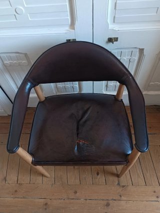 Silla Gamboa Piel y Madera