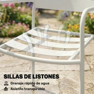 Conjunto Jardín 3 Piezas Acero Blanco