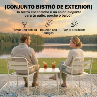Conjunto Jardín 3 Piezas Acero Blanco