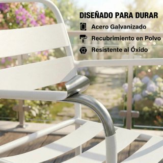 Conjunto Jardín 3 Piezas Acero Blanco