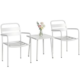 Conjunto Jardín 3 Piezas Acero Blanco