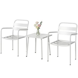 Conjunto Jardín 3 Piezas Acero Blanco