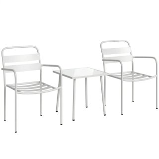 Conjunto Jardín 3 Piezas Acero Blanco