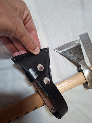 Hacha Bushcraft 35cm + Funda y Grip Cuero