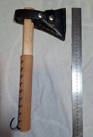Hacha Bushcraft 35cm + Funda y Grip Cuero