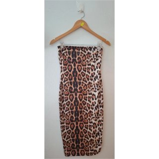 Vestido estampado leopardo sin tirantes