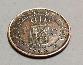 Moneda 1 Céntimo Cobre Alfonso XIII 1906 MBC