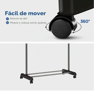 Perchero burro ropa con ruedas Edihome metal