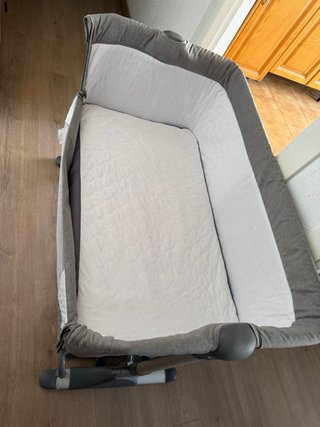 Mecedora y Cuna Colecho Bebé Gris Lunares