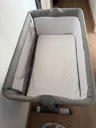Mecedora y Cuna Colecho Bebé Gris Lunares